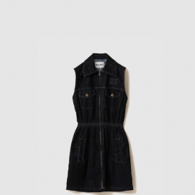 [MIUMIU-미우미우] 워시드 플록크 크램브레이 미니 드레스 MF5634