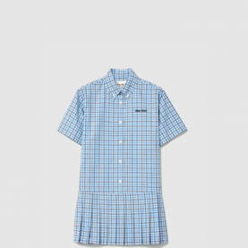 [MIUMIU-미우미우] 플리츠 체크 포플린 드레스 MF5399