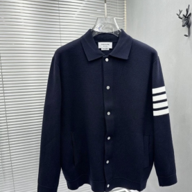 [THOM BROWNE-톰브라운] 울 니트 카라 가디건