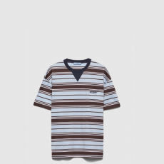 [PRADA-프라다] 스트라이프 라일 코튼 티셔츠 39610