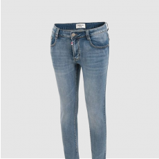 [THOM BROWNE-톰브라운]스틸로고 화이트패치 슬림핏 데님팬츠