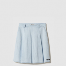 [MIUMIU-미우미우] 플리츠 샴브레이 스커트 GWD320