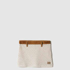 [MIUMIU-미우미우] 코튼 및 스웨이드 미니스커트 MMG547