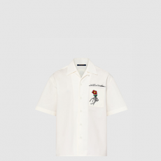 [LOUIS VUITTON-루이비통] 오픈 칼라 쇼트 슬리브드 코튼 셔츠 1AFJDJ
