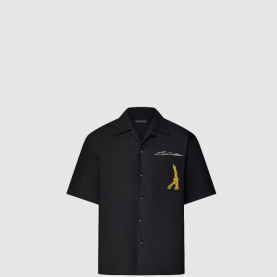 [LOUIS VUITTON-루이비통] 오픈 칼라 쇼트 슬리브드 코튼 셔츠 1AFJHR