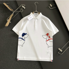 [THOM BROWNE-톰브라운]자수 라펠 폴로 셔츠