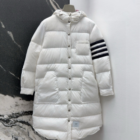 [THOM BROWNE-톰브라운]4바 후드 롱 다운 재킷