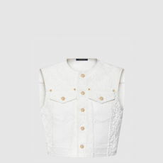 [LOUIS VUITTON-루이비통] 슬리브리스 모노그램 필 쿠페 데님 재킷 1AHJRW