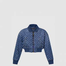 [LOUIS VUITTON-루이비통] 모노그램 데님 크롭 보머 재킷 1AI177