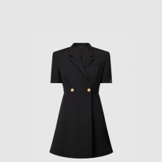 [LOUIS VUITTON-루이비통] 쇼트 슬리브드 테일러드 랩 드레스 1AHZY7