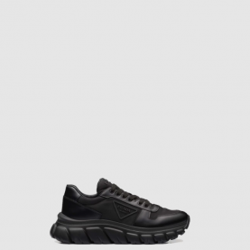 [PRADA-프라다] 프락스 리나일론 및 브러쉬드 레더 스니커즈