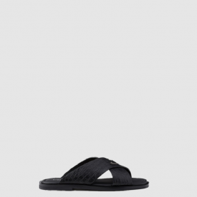 [PRADA-프라다]크로스 스트랩(악어패턴) 슬라이드