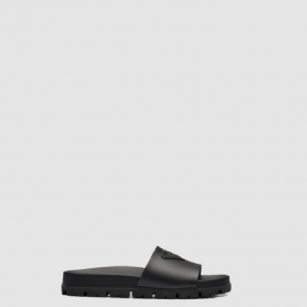 [PRADA-프라다]트라이앵글 로고 러버 슬라이드