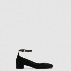 [PRADA-프라다] 벨벳 앵클 스트랩 펌프스