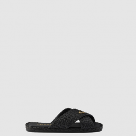 [PRADA-프라다] 라피아 크로스 슬라이드