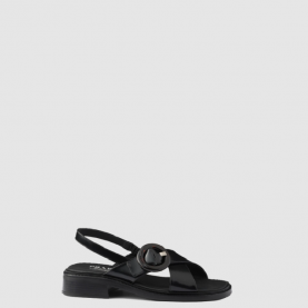 [PRADA-프라다]버클 장식 브러쉬드 가죽 샌들