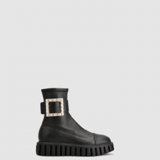 [ROGER VIVIER-로저비비에] 비브 고-틱 (Viv' Go-Thick)스트라스 버클 앵클 부츠