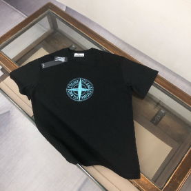 [Stone Island-스톤 아일랜드]워터컬러 컴퍼스 로고 프린트 반팔 티셔츠